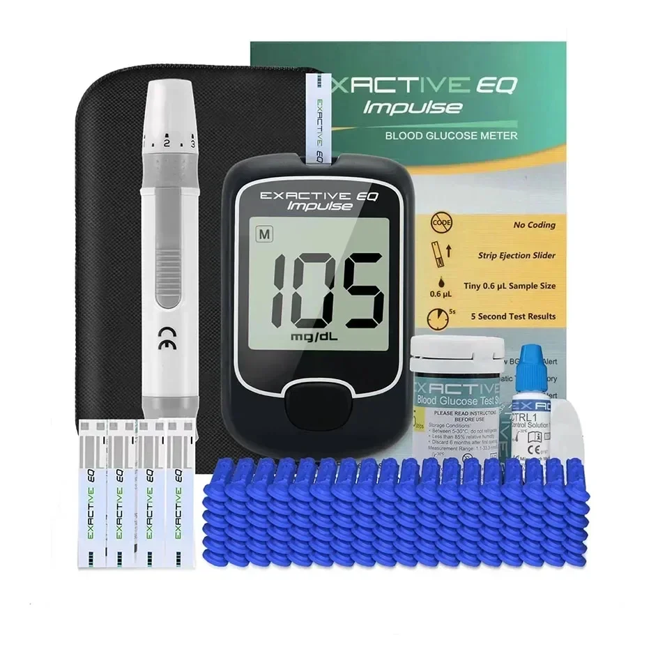 100 exatamente eq diabetes teste papel monitor de glicose no sangue doméstico totalmente automático hiperglicêmico medidor de gl