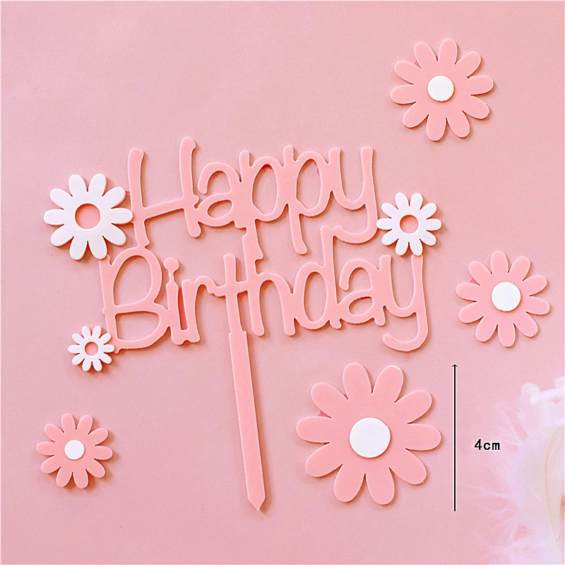 Farm Animal Cake Decoration Cows Sheep Pig Acrylic Ladder Happy Birthday Flags Cake Topper For Baby Shower Birthday Party Decor