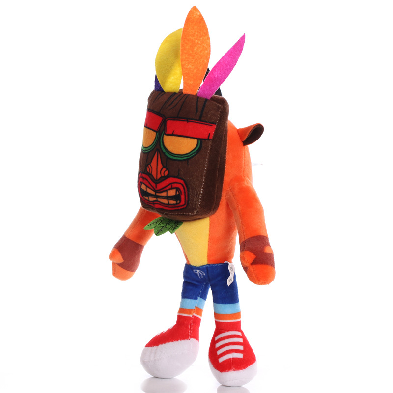 2pcs/Lot 26cm New Arrival Anime Crash Bandicoot Plush Toys Cartoon Animal Aku Crash Soft Stuffed Plush Dolls Kids Christmas Gift
