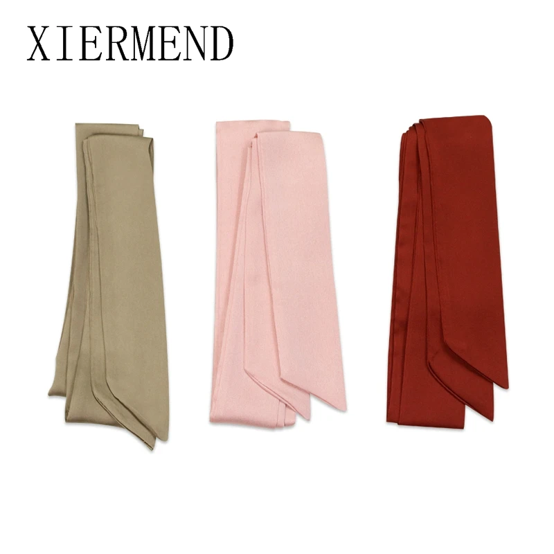 Small temperament contracted long pure color scarf scarves, women spring and autumn fashion bag ribbon belt skinny scarf