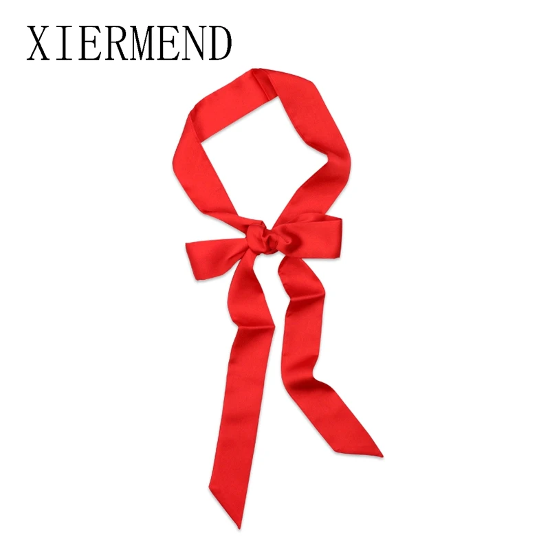 Small temperament contracted long pure color scarf scarves, women spring and autumn fashion bag ribbon belt skinny scarf