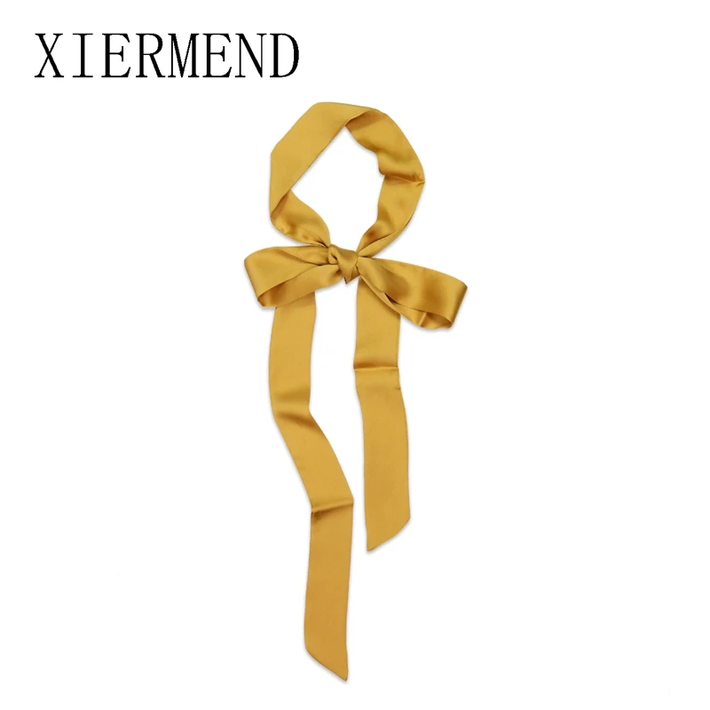 Small temperament contracted long pure color scarf scarves, women spring and autumn fashion bag ribbon belt skinny scarf