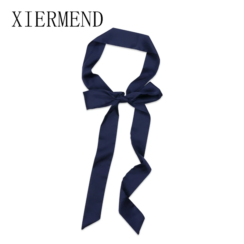 Small temperament contracted long pure color scarf scarves, women spring and autumn fashion bag ribbon belt skinny scarf