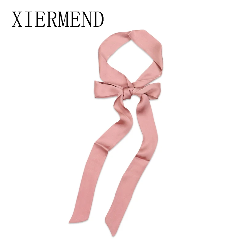 Small temperament contracted long pure color scarf scarves, women spring and autumn fashion bag ribbon belt skinny scarf