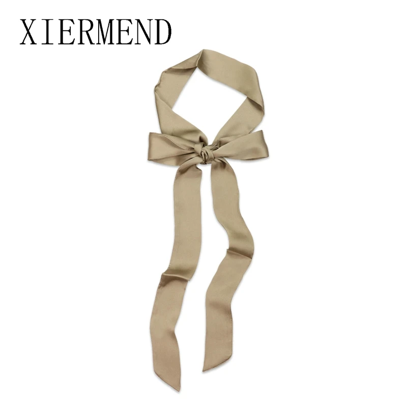 Small temperament contracted long pure color scarf scarves, women spring and autumn fashion bag ribbon belt skinny scarf