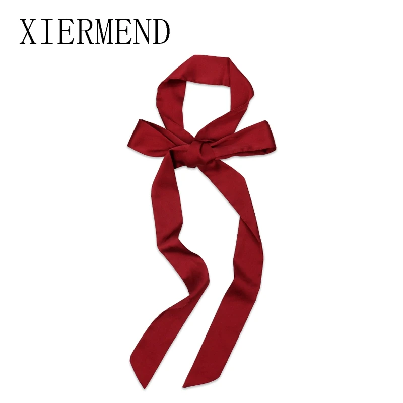 Small temperament contracted long pure color scarf scarves, women spring and autumn fashion bag ribbon belt skinny scarf