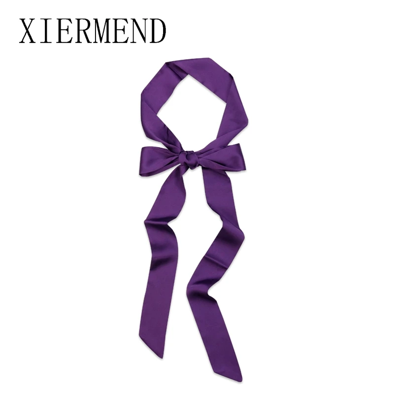 Small temperament contracted long pure color scarf scarves, women spring and autumn fashion bag ribbon belt skinny scarf