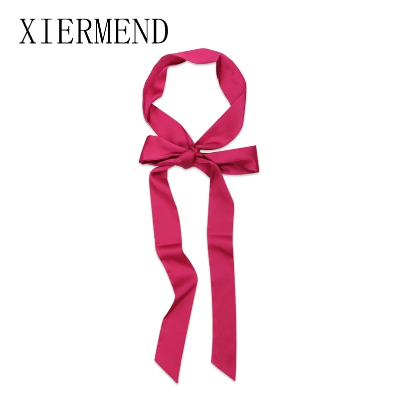 Small temperament contracted long pure color scarf scarves, women spring and autumn fashion bag ribbon belt skinny scarf