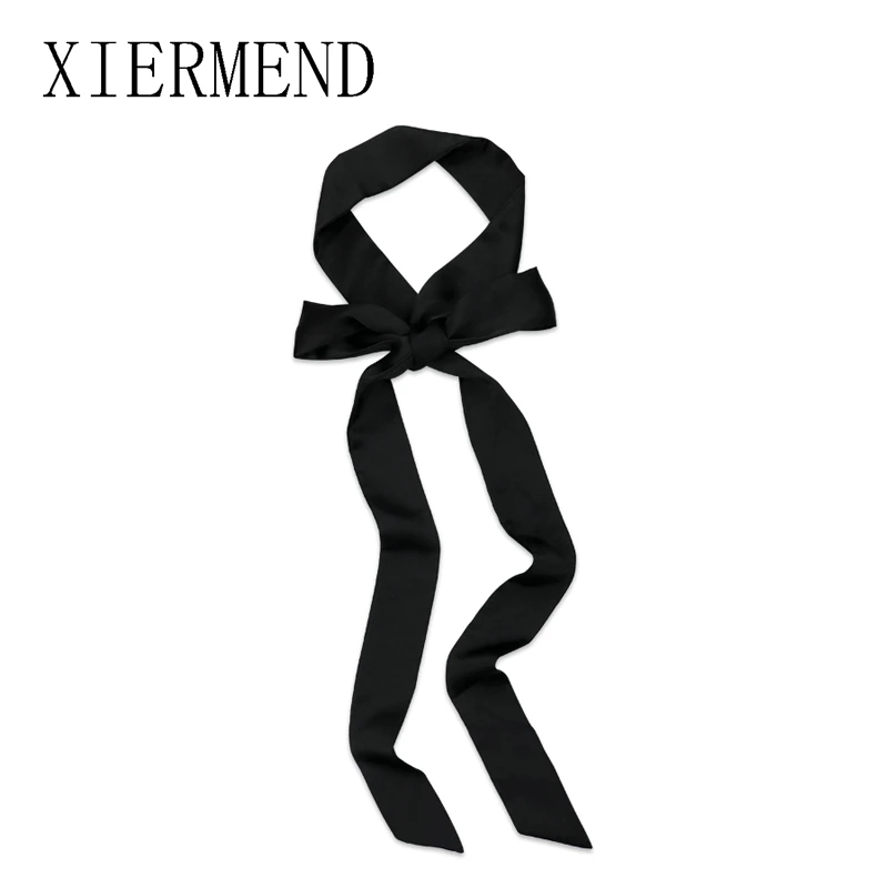Small temperament contracted long pure color scarf scarves, women spring and autumn fashion bag ribbon belt skinny scarf