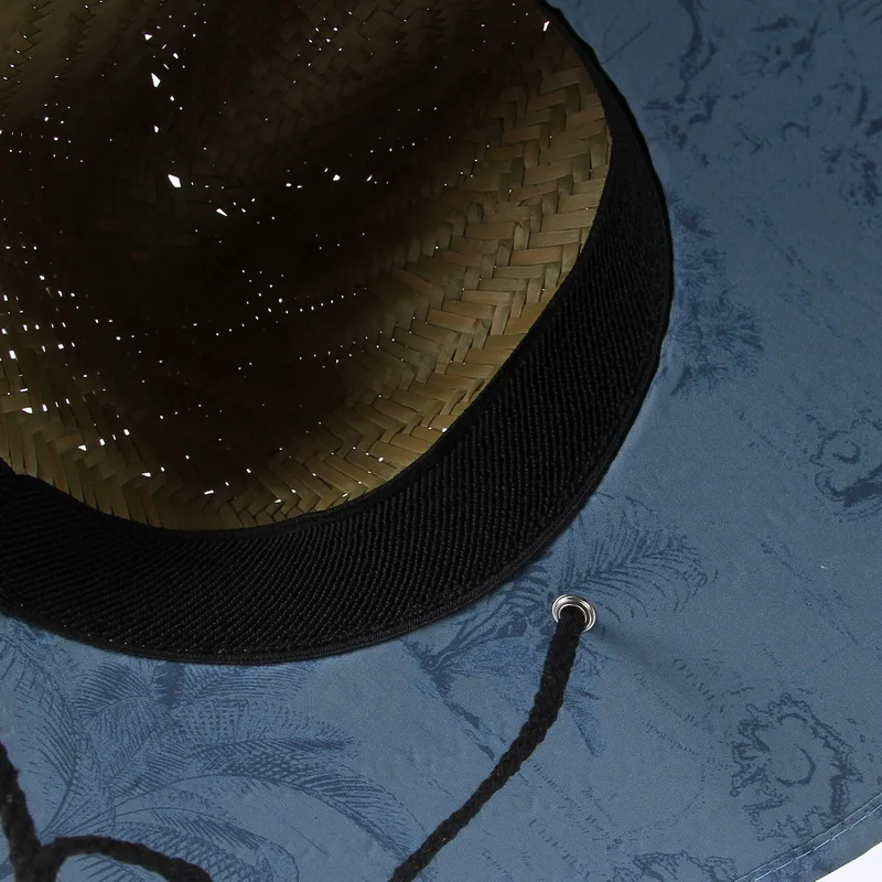 Fashion Lifeguard Hat Straw Weave Lady Summer Beach Sun Hat Outdoor Printing Wide Brim Panama Hat Size 57-60CM