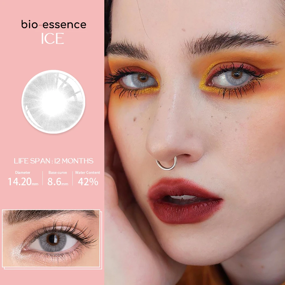 1Pair Yearly Multicolored Lenses for Eyes Blue Green Color Contact Lenses Gray Eye Contacts with Color Lens Color Eyes Natural