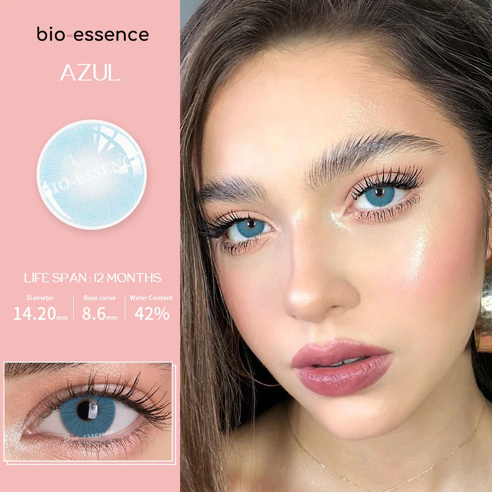 1Pair Yearly Multicolored Lenses for Eyes Blue Green Color Contact Lenses Gray Eye Contacts with Color Lens Color Eyes Natural