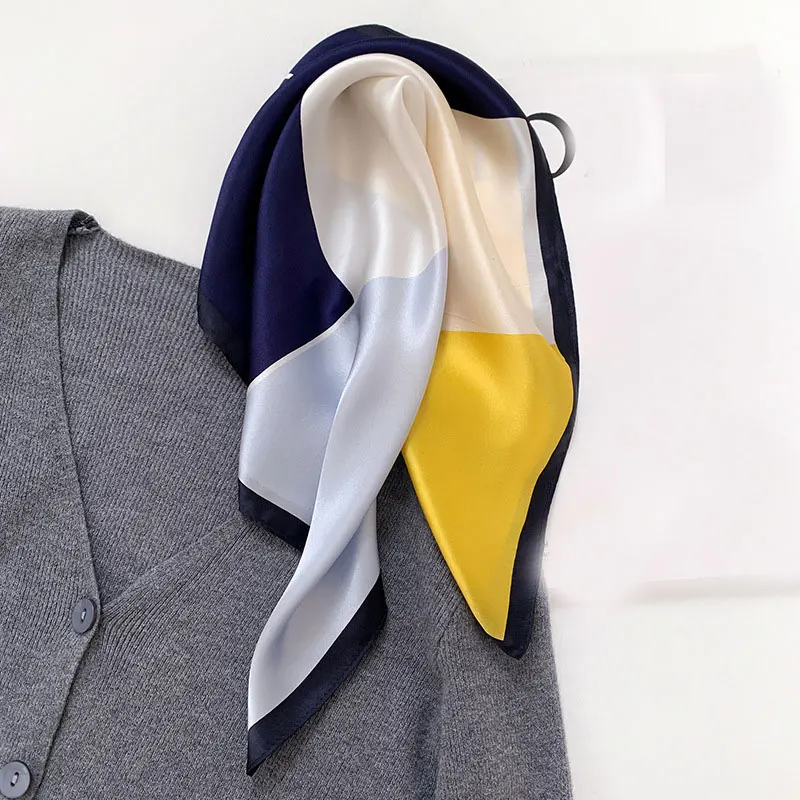 New Scarf 100% Silk Bandana Women Square Scarves Wrap Kerchief Elegant Spring Fashion Luxury High Quality Headband Hijab Shawls
