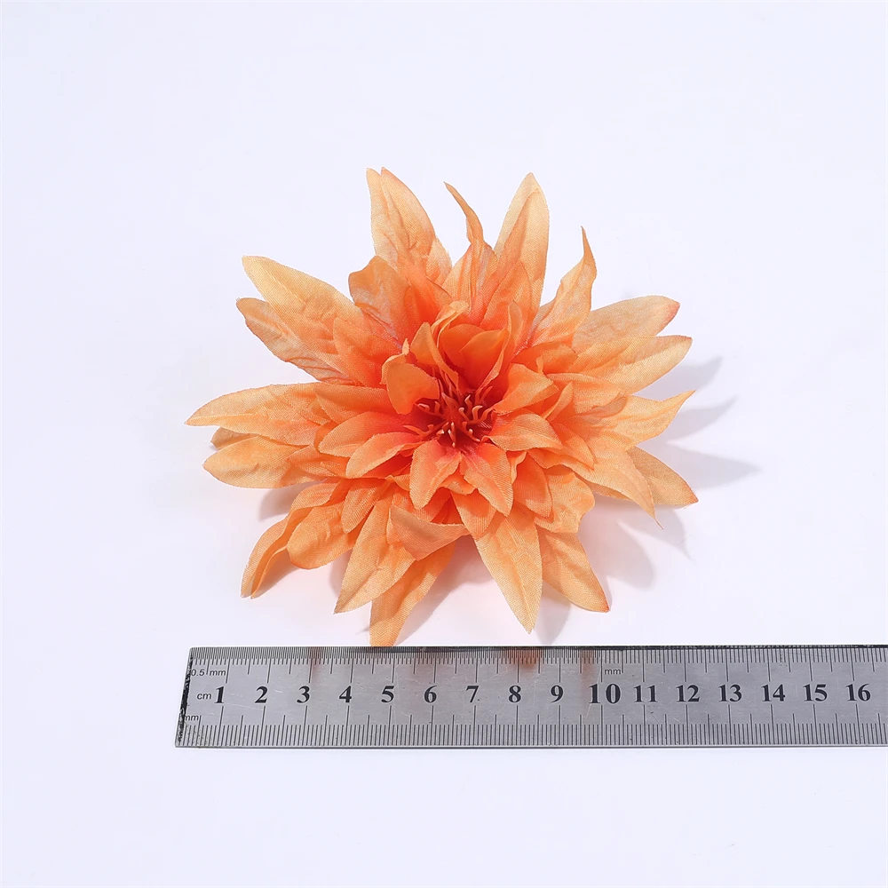 5PCS Dahlia Artificial Silk Flower Heads Decorative Scrapbooking For Home Wedding Artificial Flowers Decoration Fake Flower Wall