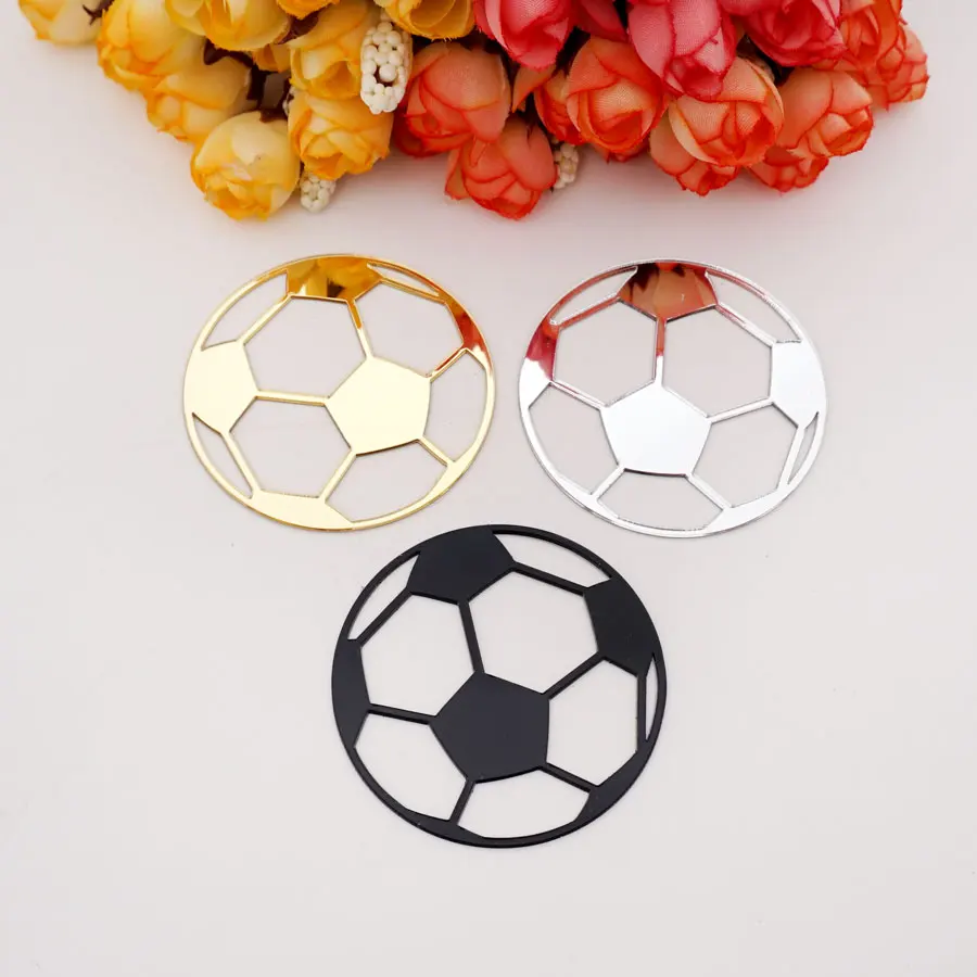 30Pcs Hollow Out Football Style Wall Mirror Sticker 3D Acrylic Mirror Sticker Party Decor Kid's Room DIY Decor