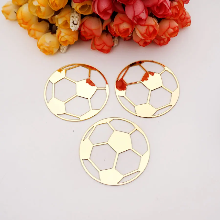 30Pcs Hollow Out Football Style Wall Mirror Sticker 3D Acrylic Mirror Sticker Party Decor Kid's Room DIY Decor