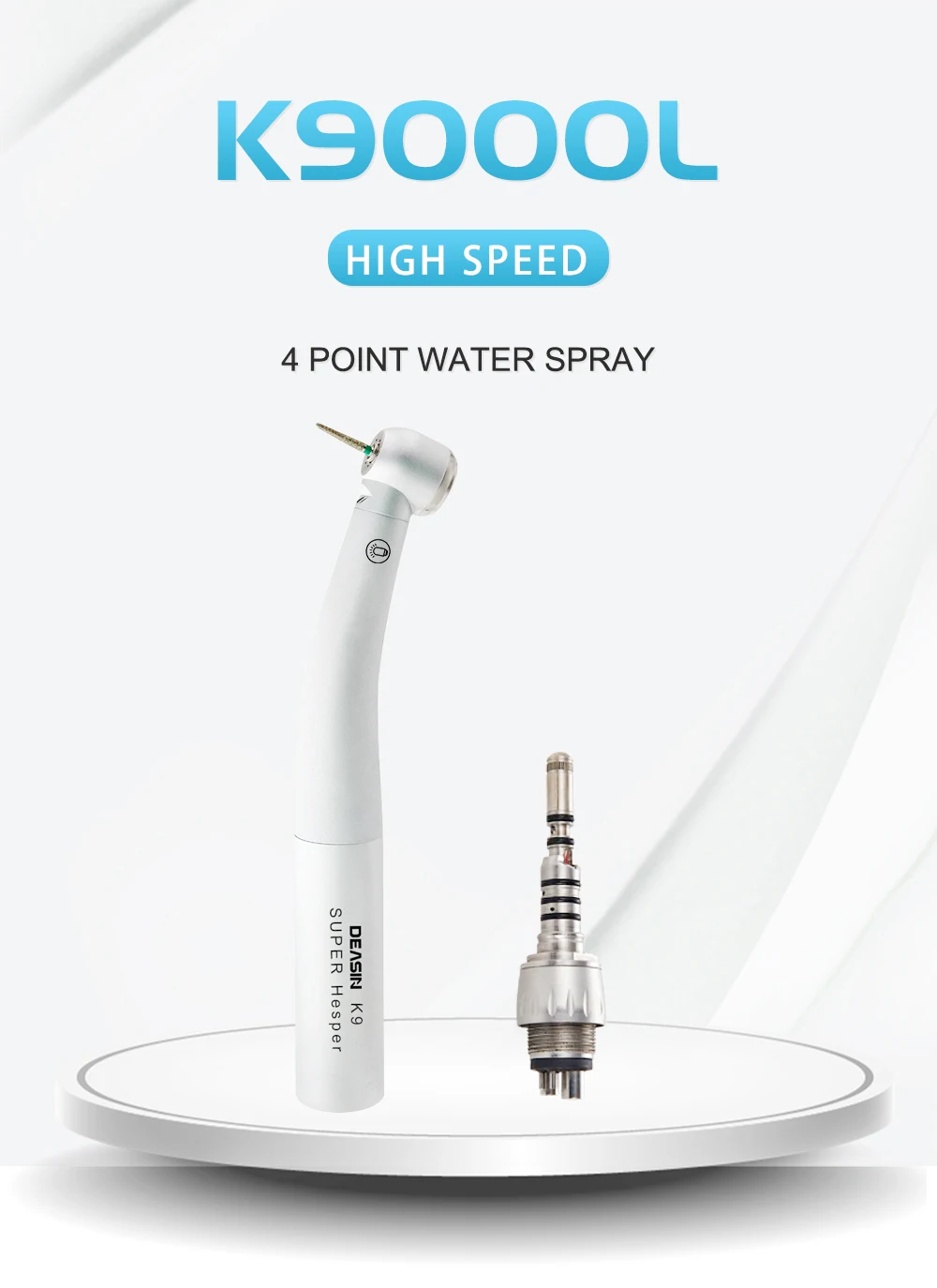 Dental 9000L Fiber Optic LED High Speed Handpiece Dental Air Turbine for Kavo Coupling with Fiber Optic Dental Material