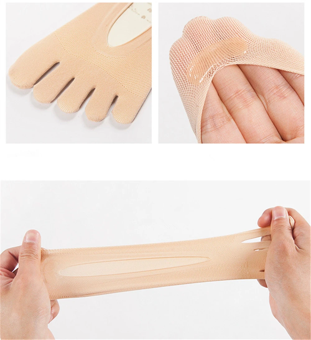 Women Summer Five-Fingers Sling Socks Ultrathin Funny Toe Invisible Sokken Silicone Non-Slip Anti-Friction Foot Protector