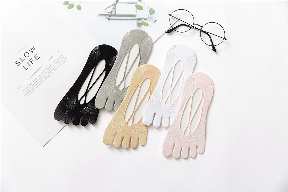 Women Summer Five-Fingers Sling Socks Ultrathin Funny Toe Invisible Sokken Silicone Non-Slip Anti-Friction Foot Protector