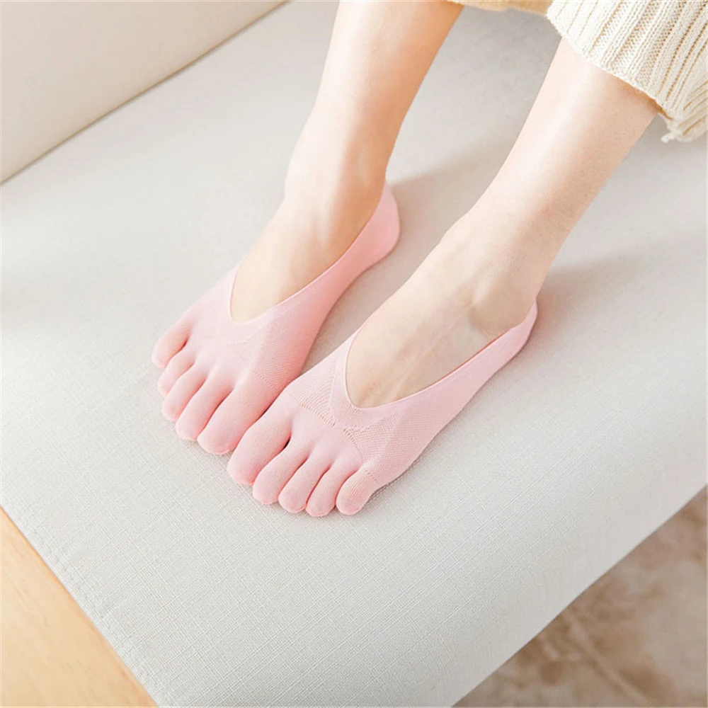 Women Summer Five-Fingers Sling Socks Ultrathin Funny Toe Invisible Sokken Silicone Non-Slip Anti-Friction Foot Protector