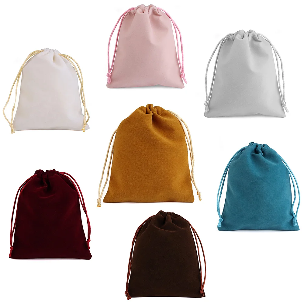 10pcs Short Velvet Bags 5x7/7x9/10x12/12x15cm Jewelry Packaging Bag Gift Wedding Party Display Present Sweets Packing Pouches