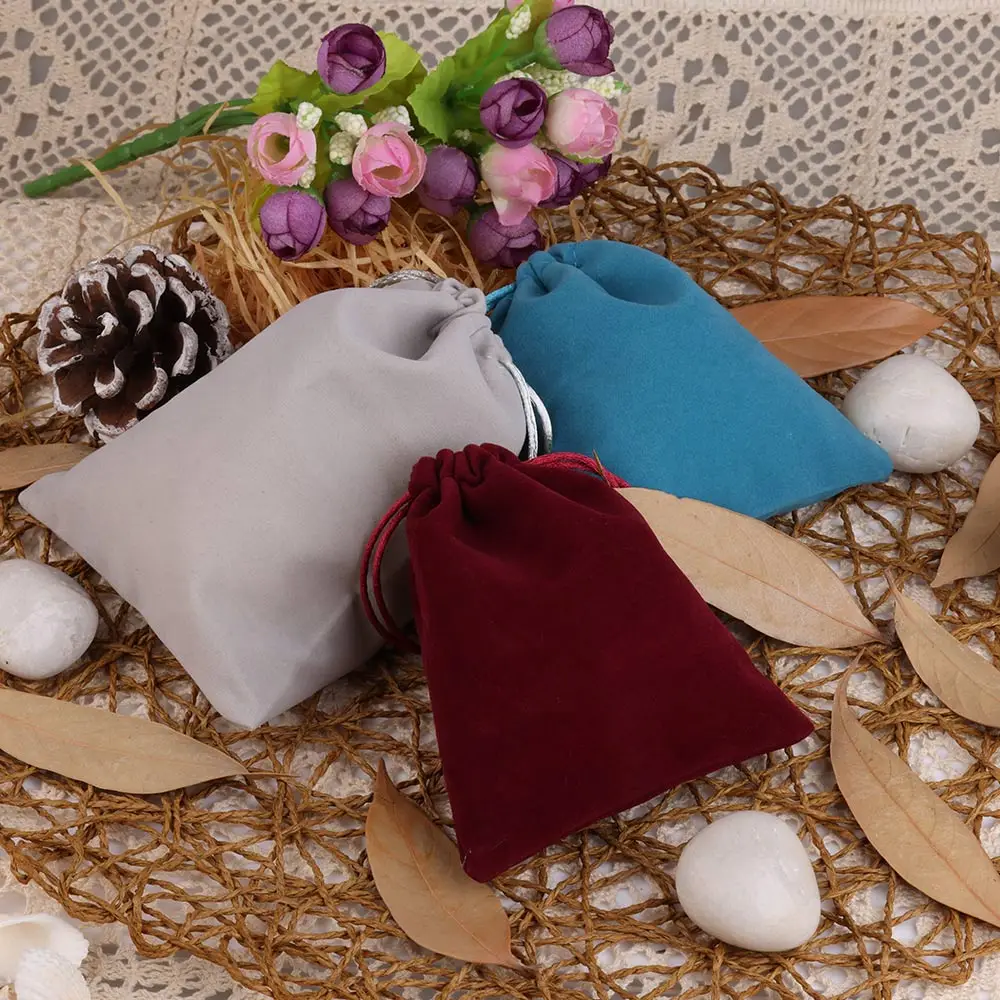 10pcs Short Velvet Bags 5x7/7x9/10x12/12x15cm Jewelry Packaging Bag Gift Wedding Party Display Present Sweets Packing Pouches