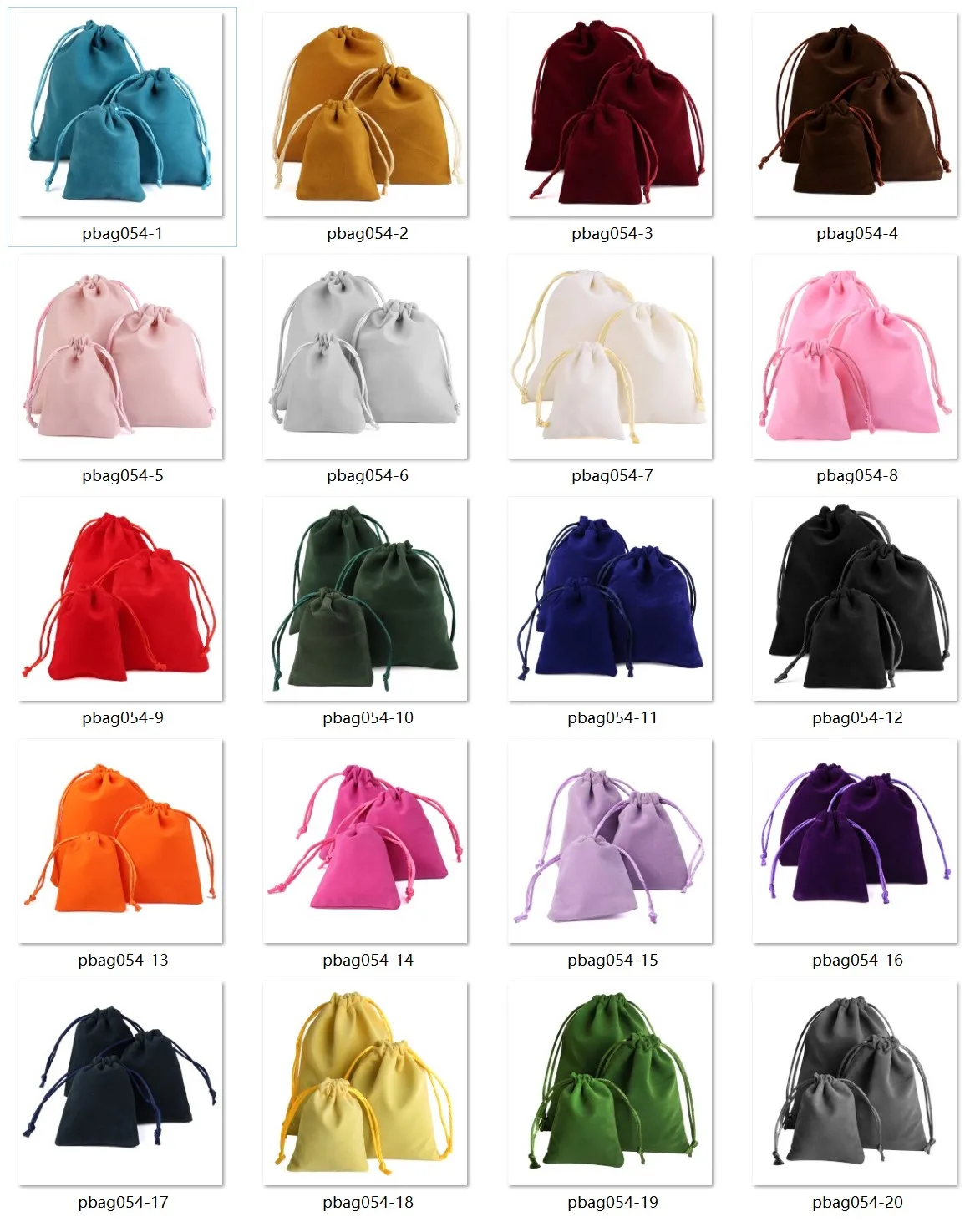 10pcs Short Velvet Bags 5x7/7x9/10x12/12x15cm Jewelry Packaging Bag Gift Wedding Party Display Present Sweets Packing Pouches