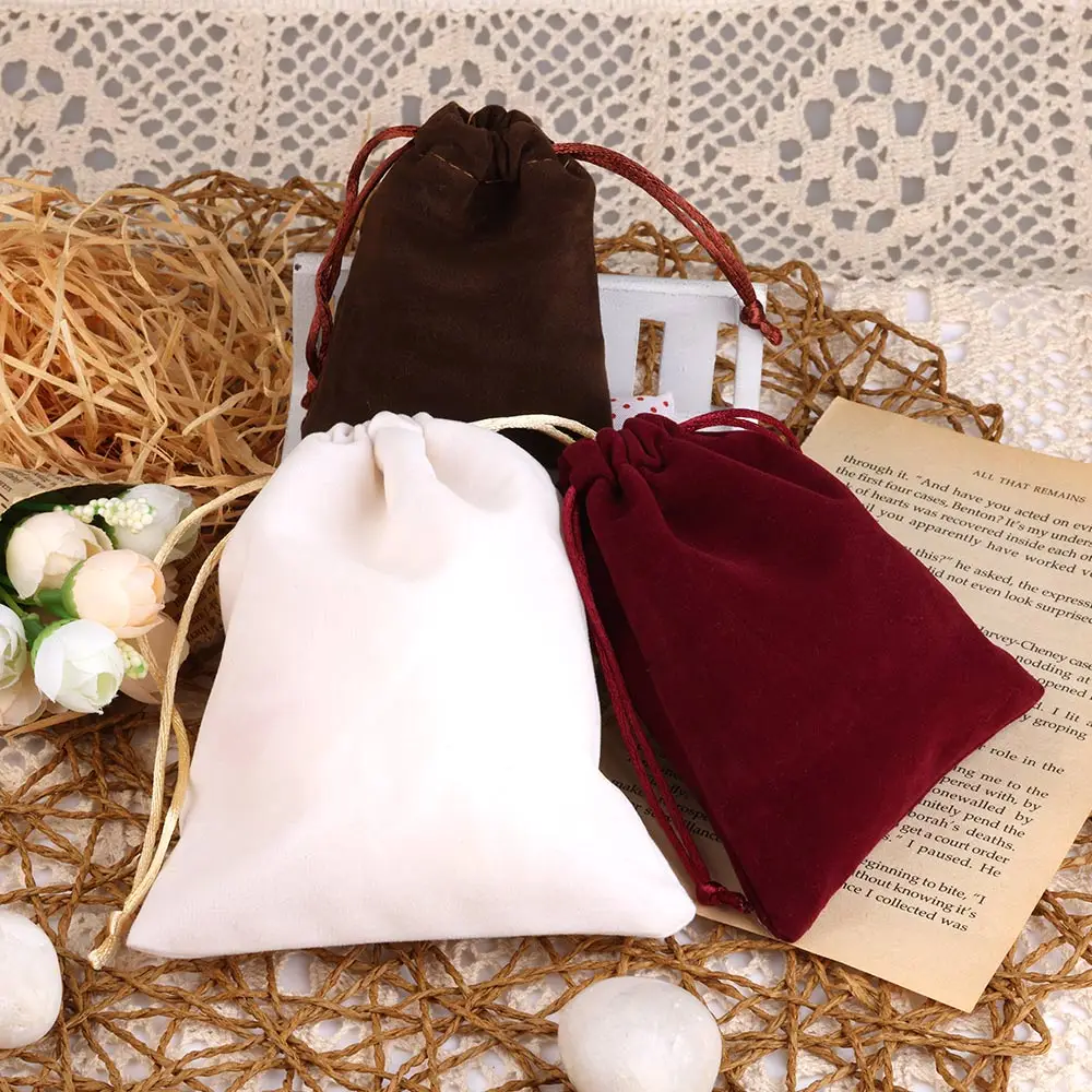 10pcs Short Velvet Bags 5x7/7x9/10x12/12x15cm Jewelry Packaging Bag Gift Wedding Party Display Present Sweets Packing Pouches