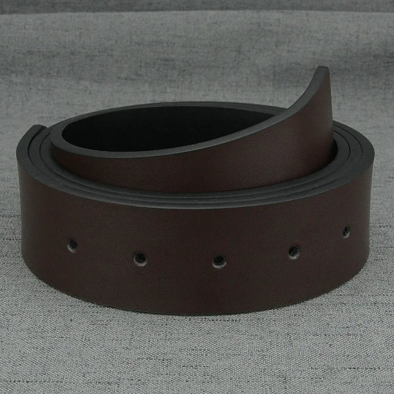 New High Quality No Buckle Belt Men Fashion 3.7cm Wide Cowskin Black Waist Straps Coffee Casual Genuine Leather Waistband