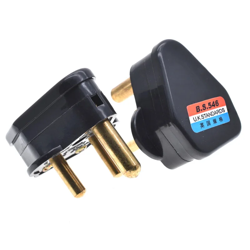 1PCS 5A 15A India South Africa Wiring Power Cord Plug BS546 Removable Cable Connector Detachable Power Plug Type M/D White Black