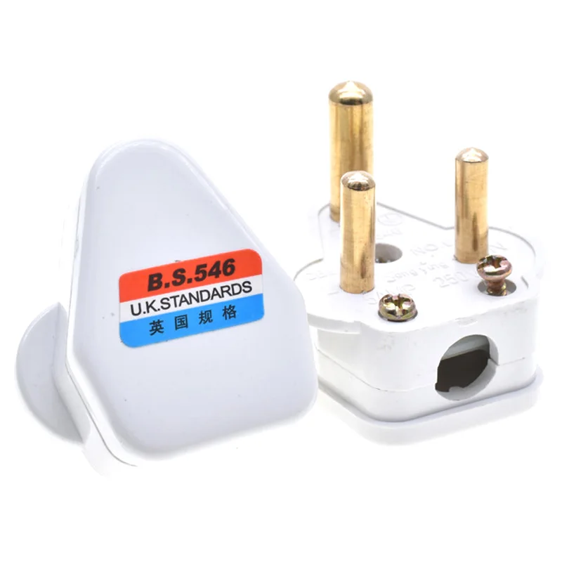 1PCS 5A 15A India South Africa Wiring Power Cord Plug BS546 Removable Cable Connector Detachable Power Plug Type M/D White Black