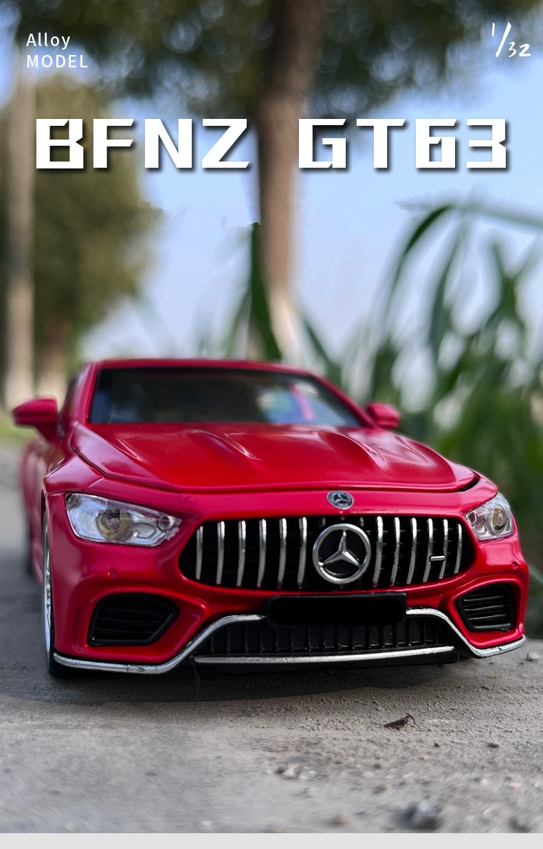 1:32 GT63S Coupe Alloy Car Model Diecasts Metal Toy Vehicle Car Model Collection Sound and Light High Simulation Childrens Gifts