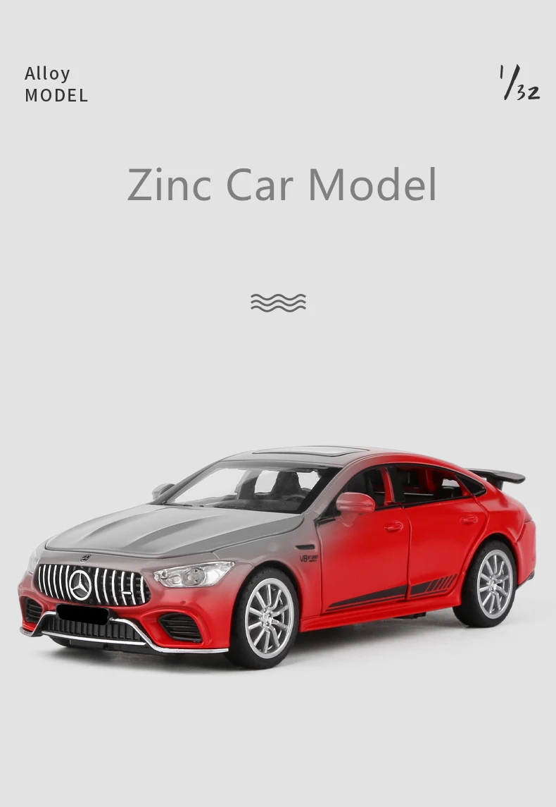 1:32 GT63S Coupe Alloy Car Model Diecasts Metal Toy Vehicle Car Model Collection Sound and Light High Simulation Childrens Gifts