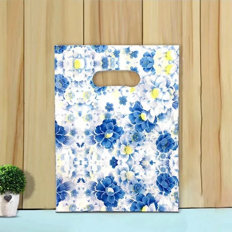 Multi Style Plastic Handle Bag 50pcs 15*20cm Small Jewelry Packing Party Favor Bags For Candy Cookie Gift box Packaging Pouches