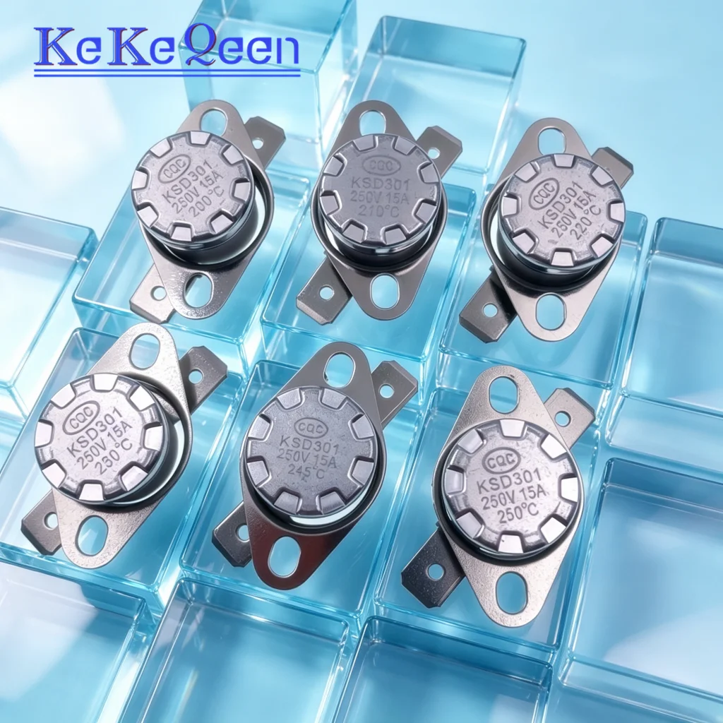 KSD301 250V 15A 200C 210C 220C 230C 240C 245C 250C Celsius Degree Normally Closed Thermostat Temperature Thermal Control Switch
