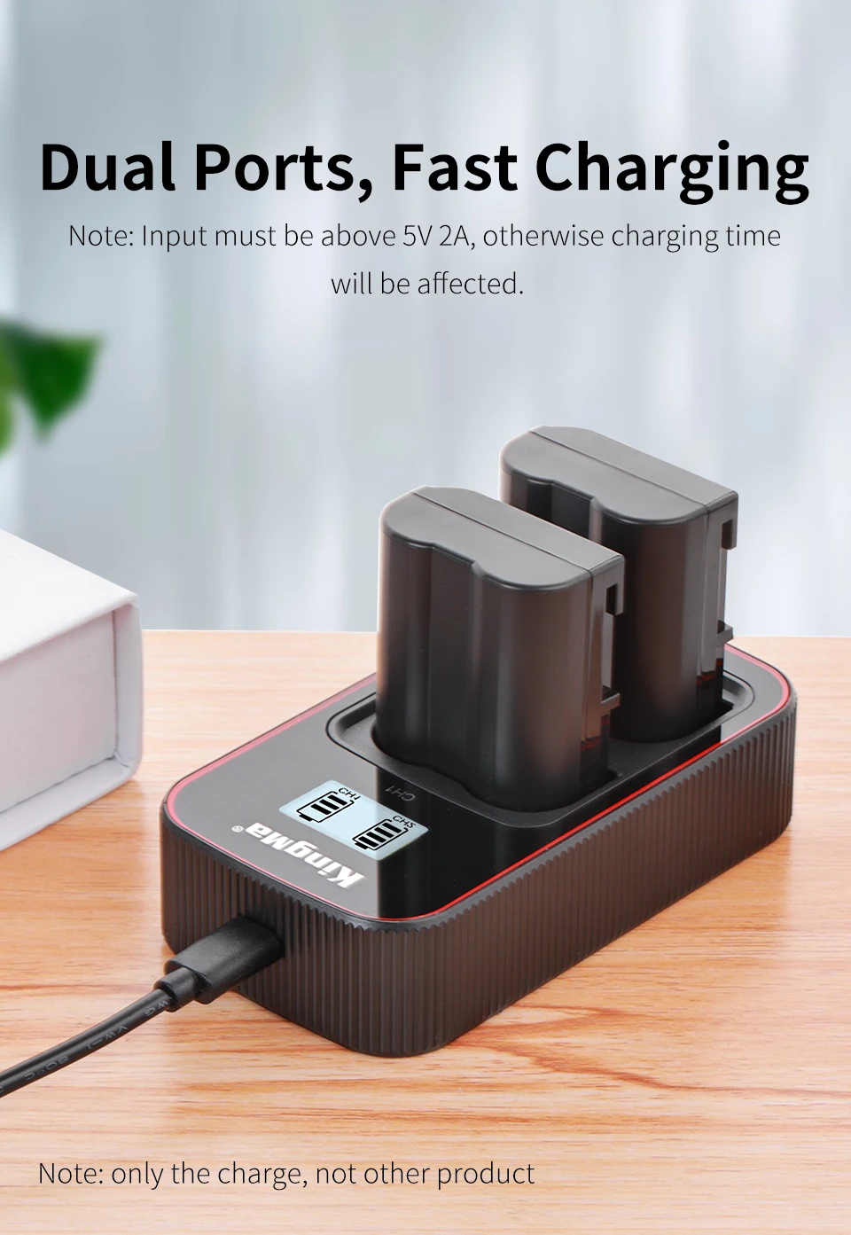 KingMa EN-EL15 ENEL15 Battery LCD Dual Charger For Nikon Z5 Z6 Z6II Z7 Z7II D500 D600 D610 D750 D780 D800 D800E D810 D810A D850