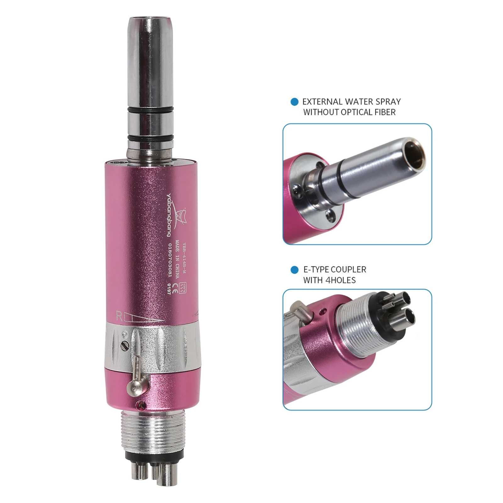 Yabangbang 2/4 Hole Dental Slow Low Speed Air Motor Micromotor Connector Fit NSK Contra Straight Handpiece Dentist Tool