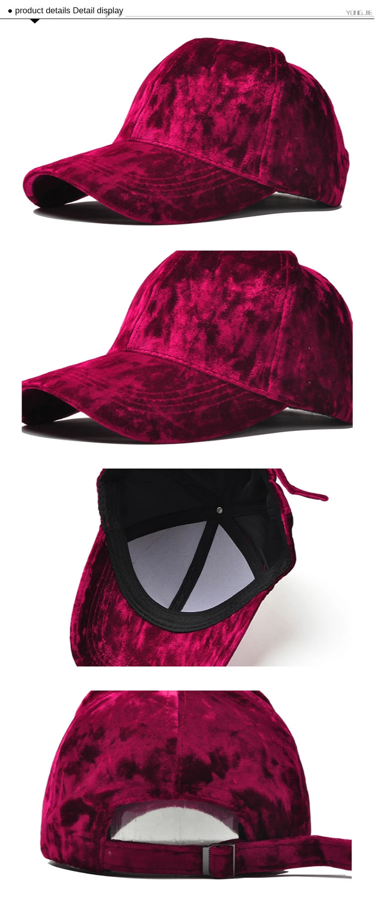New Gold Velvet Baseball Cap Unisex Autumn and Winter Fashion Casual Curved Brim Hat Hip-hop Cap Bob