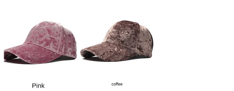 New Gold Velvet Baseball Cap Unisex Autumn and Winter Fashion Casual Curved Brim Hat Hip-hop Cap Bob