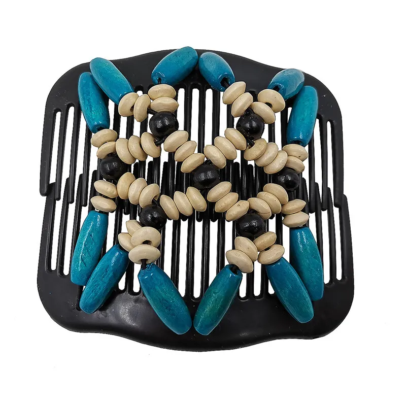 Vintage Magic Hair Comb Women Elastic Beads Hair Accessories Bun Holder Hair Clips Claw Comb-Stay Stretchy Headwear Hair Styling
