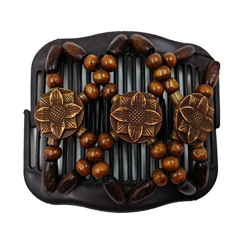 Vintage Magic Hair Comb Women Elastic Beads Hair Accessories Bun Holder Hair Clips Claw Comb-Stay Stretchy Headwear Hair Styling