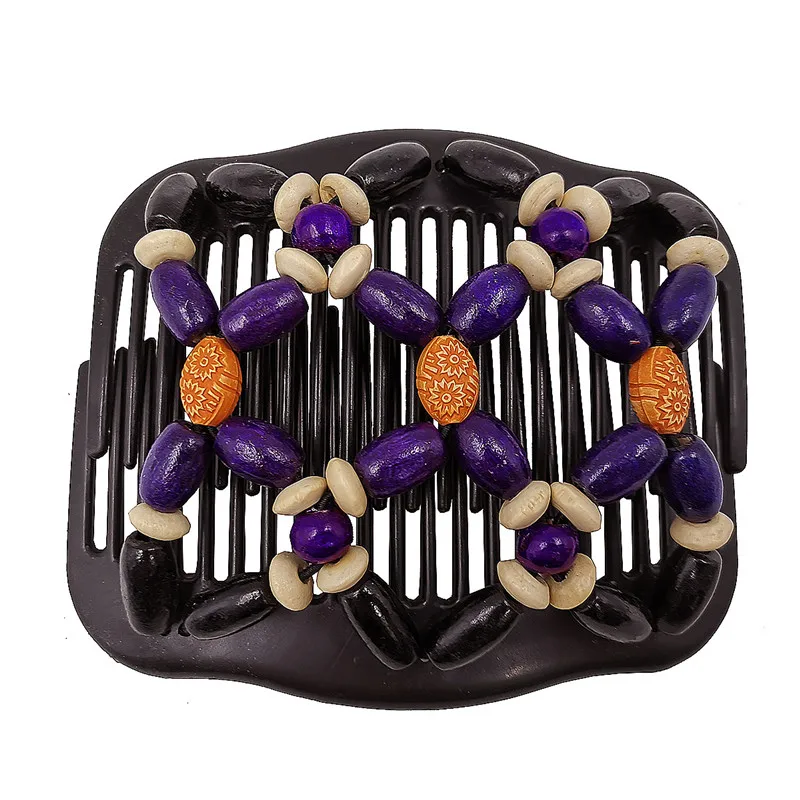Vintage Magic Hair Comb Women Elastic Beads Hair Accessories Bun Holder Hair Clips Claw Comb-Stay Stretchy Headwear Hair Styling