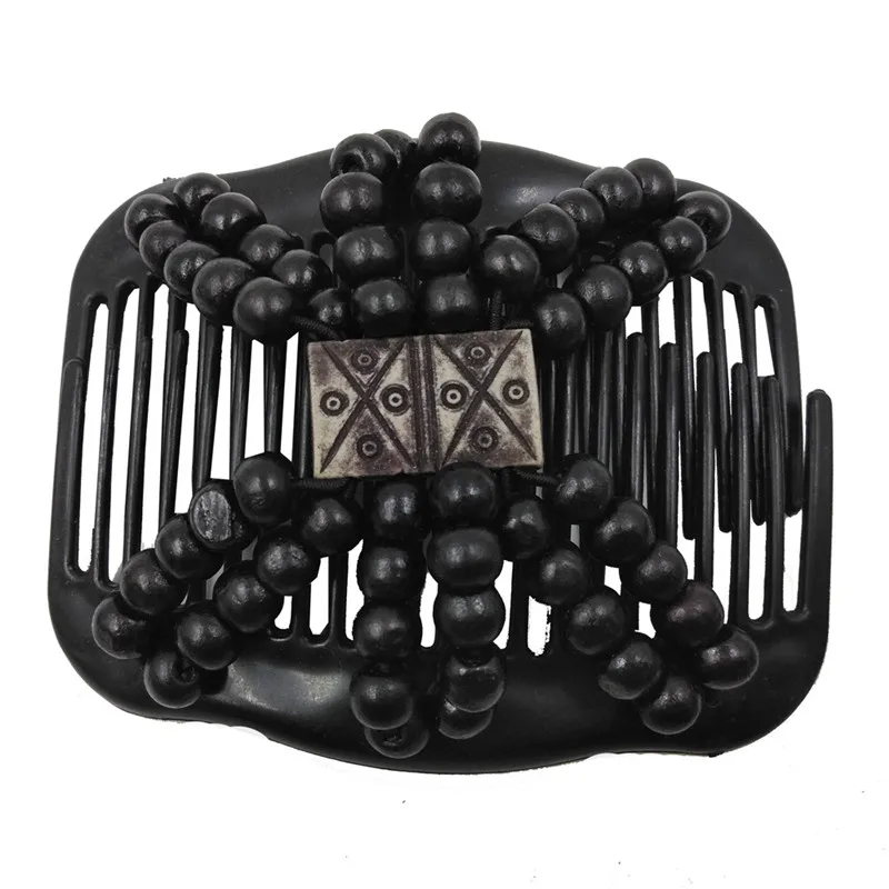 Vintage Magic Hair Comb Women Elastic Beads Hair Accessories Bun Holder Hair Clips Claw Comb-Stay Stretchy Headwear Hair Styling
