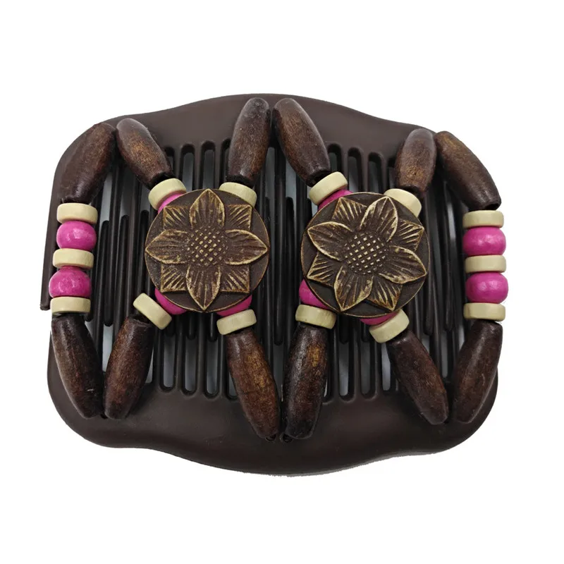 Vintage Magic Hair Comb Women Elastic Beads Hair Accessories Bun Holder Hair Clips Claw Comb-Stay Stretchy Headwear Hair Styling