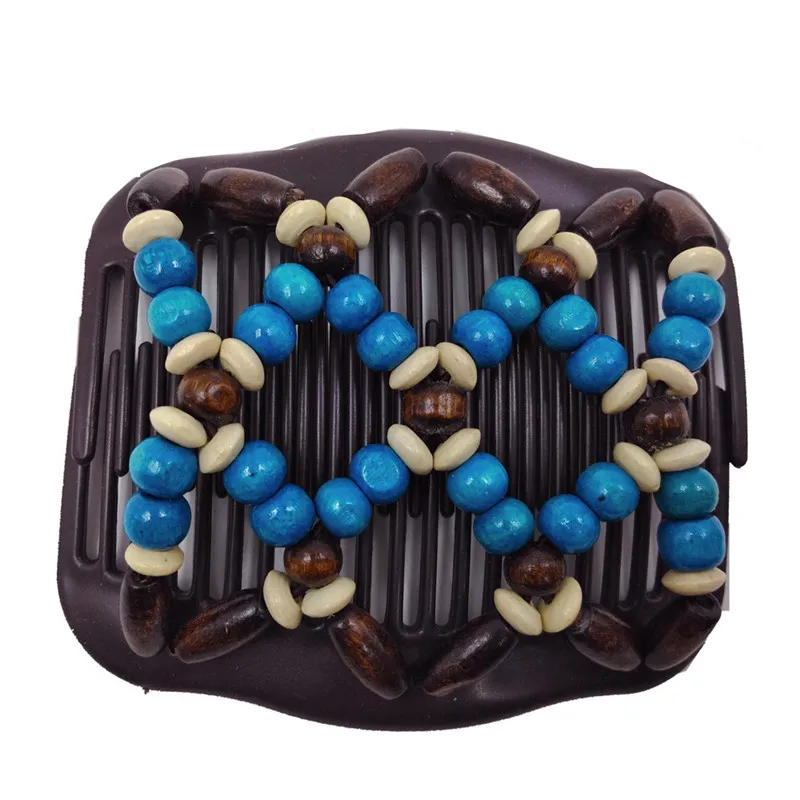 Vintage Magic Hair Comb Women Elastic Beads Hair Accessories Bun Holder Hair Clips Claw Comb-Stay Stretchy Headwear Hair Styling