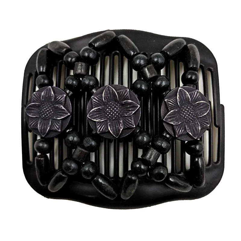 Vintage Magic Hair Comb Women Elastic Beads Hair Accessories Bun Holder Hair Clips Claw Comb-Stay Stretchy Headwear Hair Styling