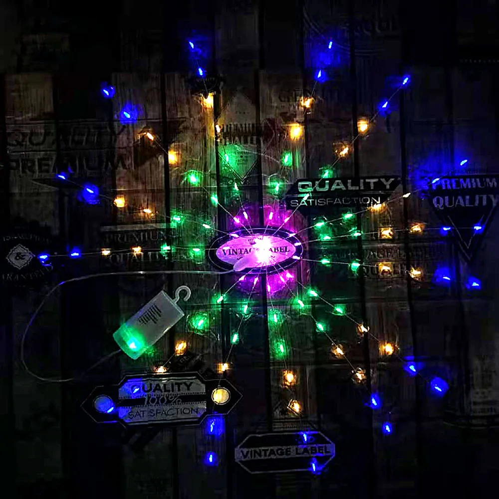 14 Tubes Star 3D Dynamic Firework Lamp with Remote Control RGB LED Colorful Night Light for Holiday Decoration Children's Gift