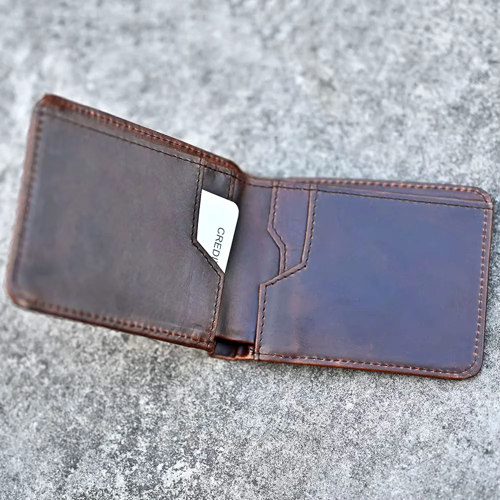 Rfid Blocking Genuine Leather Mens Wallet Bifold Dollar Clips Designer Wallets Famous Brand Male Wallet Money Bags