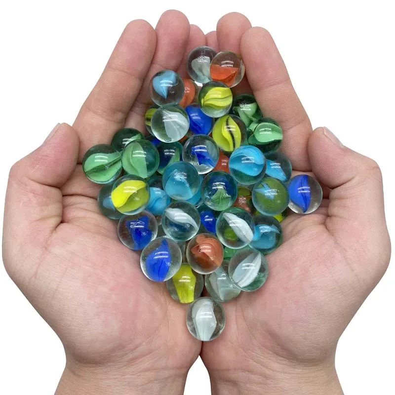 50/100/150pcs Glass Ball 14Mm Cream Console Game Pinball Machine Cattle Small Marbles Pat Toys Parent-child Machine Beads