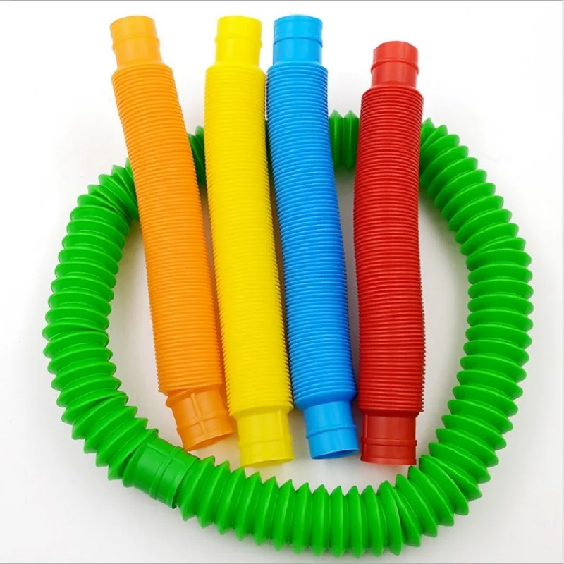 6PCS Flexible Plastic Popular Color Creative Telescopic Pipe Corrugated Decompression Vent Children's Toy Birthday Party Gift